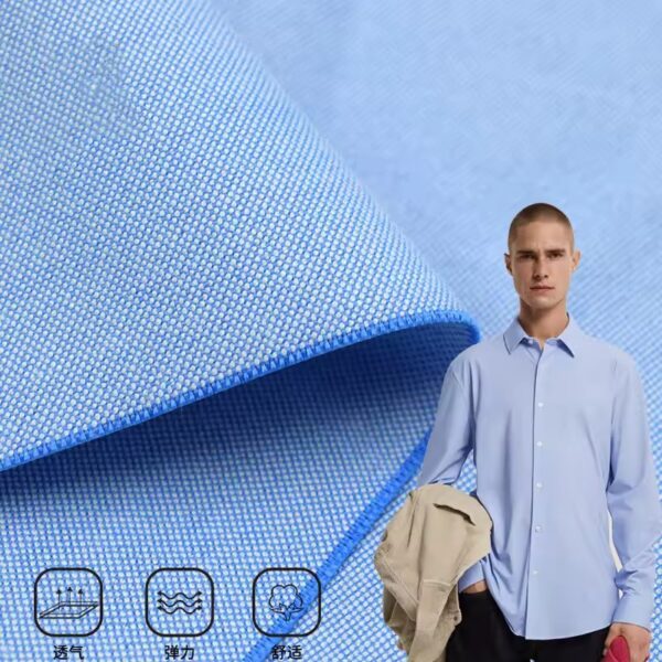 Silky Oxford-Microfiber Super Fine Denier Shirting Fabric - Image 3